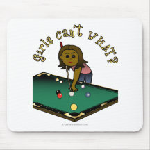 Dark Female Billiards Player Mousepad