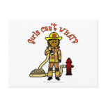 Dark Female Fire Fighter Post Cards