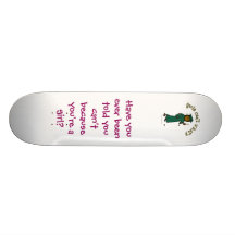 Dark Female Graduate in Green Cap and Gown Custom Skate Board