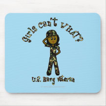 Dark Female Navy Veteran Mousepads
