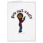 Dark Female Sharpshooter Greeting Cards