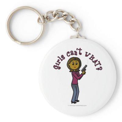 Dark Female Sharpshooter Keychains by girlscantwhat
