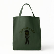 Dark Female Sheriff in Brown Uniform Bags