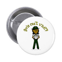 Dark Female Sheriff in Green Uniform Pin
