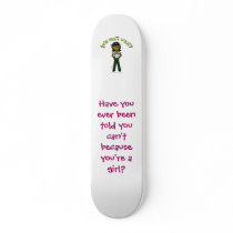 Dark Female Sheriff in Green Uniform Custom Skate Board