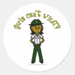 Dark Female Sheriff in Green Uniform Stickers