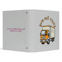 Dark Female Truck Driver 3 Ring Binder