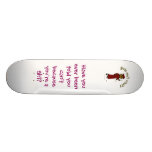 Dark Girl Graduate in Red Cap and Gown Custom Skate Board
