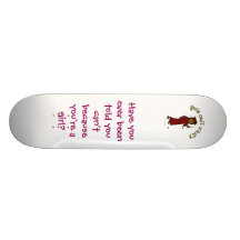 Dark Girl Graduate in Red Cap and Gown Custom Skate Board