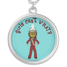 Dark Girl in Red Marching Band Uniform Pendant