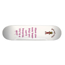 Dark Girl in Red Marching Band Uniform Skateboard Deck