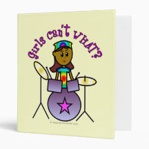 Dark Girl Playing Drums Binders