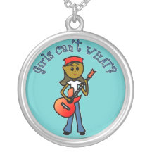 Dark Girl Playing Guitar Necklace