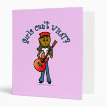 Dark Girl Playing Guitar Vinyl Binders
