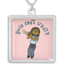 Dark Girl Playing Trumpet Pendant