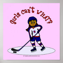 Dark Girls Hockey Player Poster