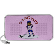 Dark Girls Hockey Player Travel Speakers