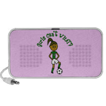 Dark Girls Soccer in Green Uniform Laptop Speakers