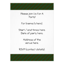 Dark Green Diagonal Striped Pattern. Invites