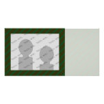 Dark Green Diagonal Striped Pattern. Custom Photo Card