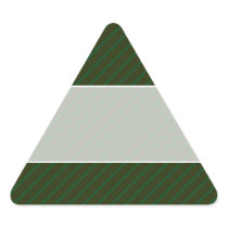 Dark Green Diagonal Striped Pattern. Triangle Sticker
