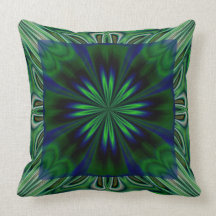 Dark Green Flower American MoJo Pillows
