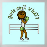 Dark Green Girls Boxing Poster