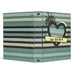 dark green heart binder with stripes binders