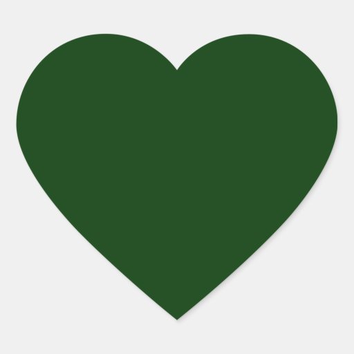 Dark Green Heart Stickers