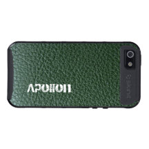 Dark green leather look custom case for iPhone 5