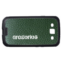 Dark green leather look custom samsung galaxy s3 cover