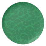 Dark Green Paisley. plates