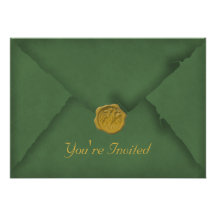 Dark Green Party Invitation