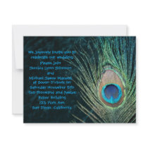 Dark Green Peacock Wedding Invitation