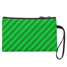 Dark Green Stripe Pattern. Wristlet Clutches