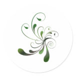 Dark Green Swirls Stickers