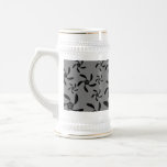 Dark Grey and Black Floral Design. Mug