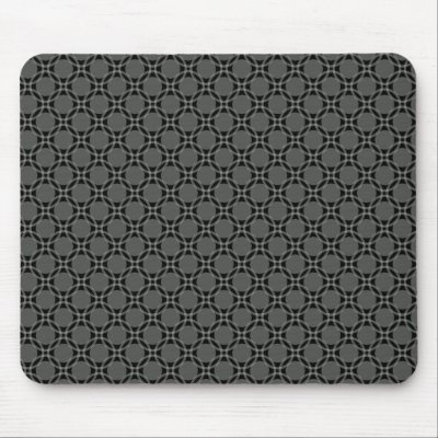 Dark Grey Funky Circles Mousepad by Superstarbing