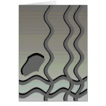 Dark Grey Waves. Abstract Design. Greeting Card