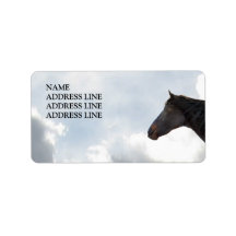 Dark Horse and Sky 2 - Western Return Address Personalized Address Label
