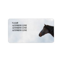 Dark Horse and Sky - Western Return Address Personalized Address Label