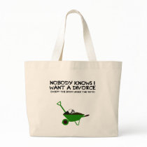 Dark humour divorce tote bag