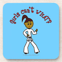 Dark Karate Girl Beverage Coaster