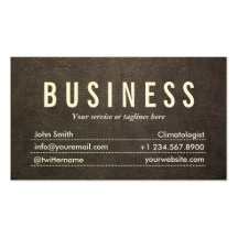 Dark Leather Climatologist Business Card