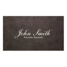 Dark Leather Political Scientist Business Card