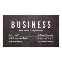 Dark Leather Political Scientist Business Card