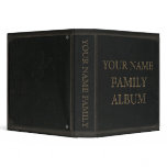 Dark Leather Print Family Album Vinyl Binder