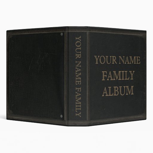 Dark Leather Print Family Album Vinyl Binder