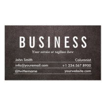 Dark Leather Texture Columnist Business Card