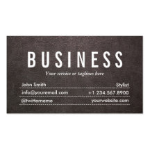 Dark Leather Texture Stylist Business Card